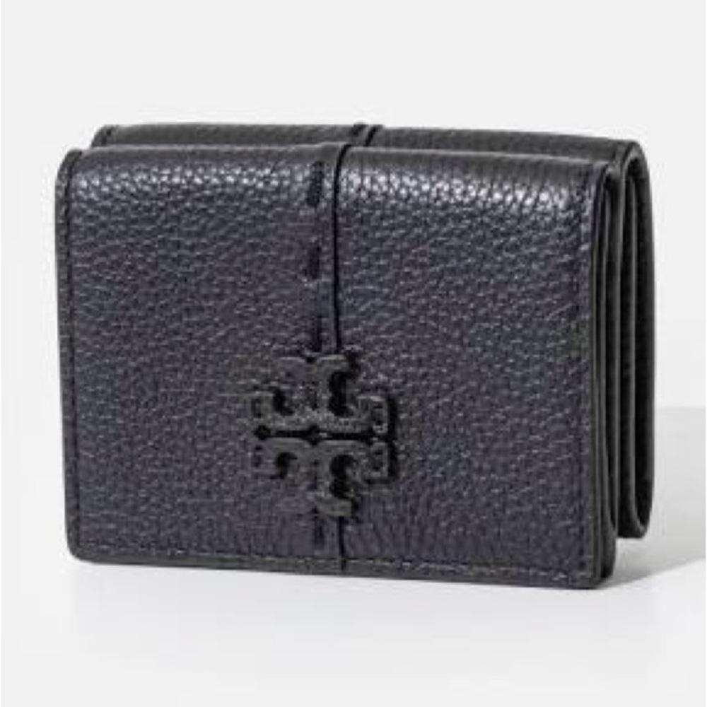 Tory Burch Black Pebbled Leather Wallet